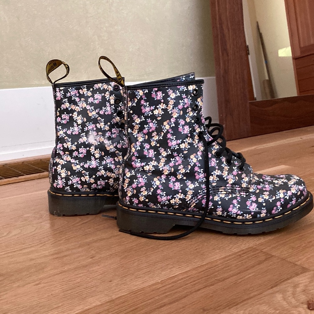Women’s flower print doc martens